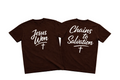 Brown & White Jesus Won Heavyweight T-Shirt