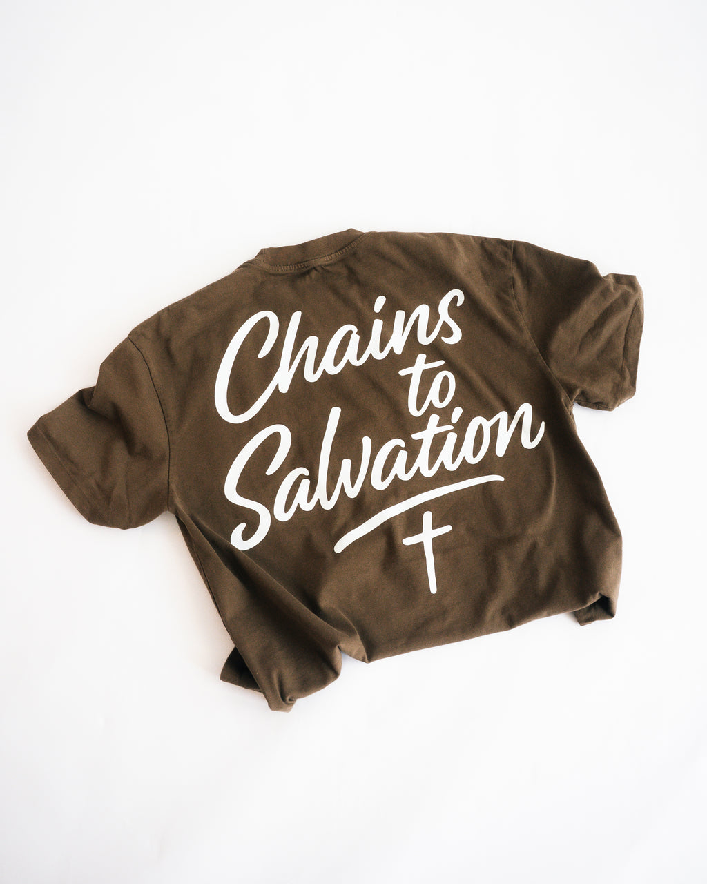 Brown & White Jesus Won Heavyweight T-Shirt
