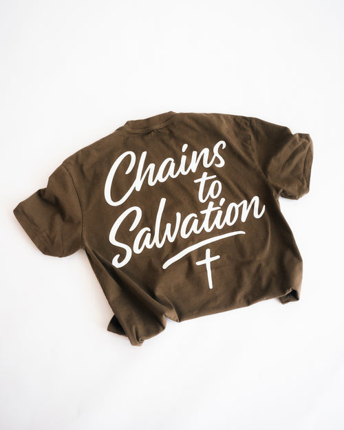 Brown & White Jesus Won Heavyweight T-Shirt