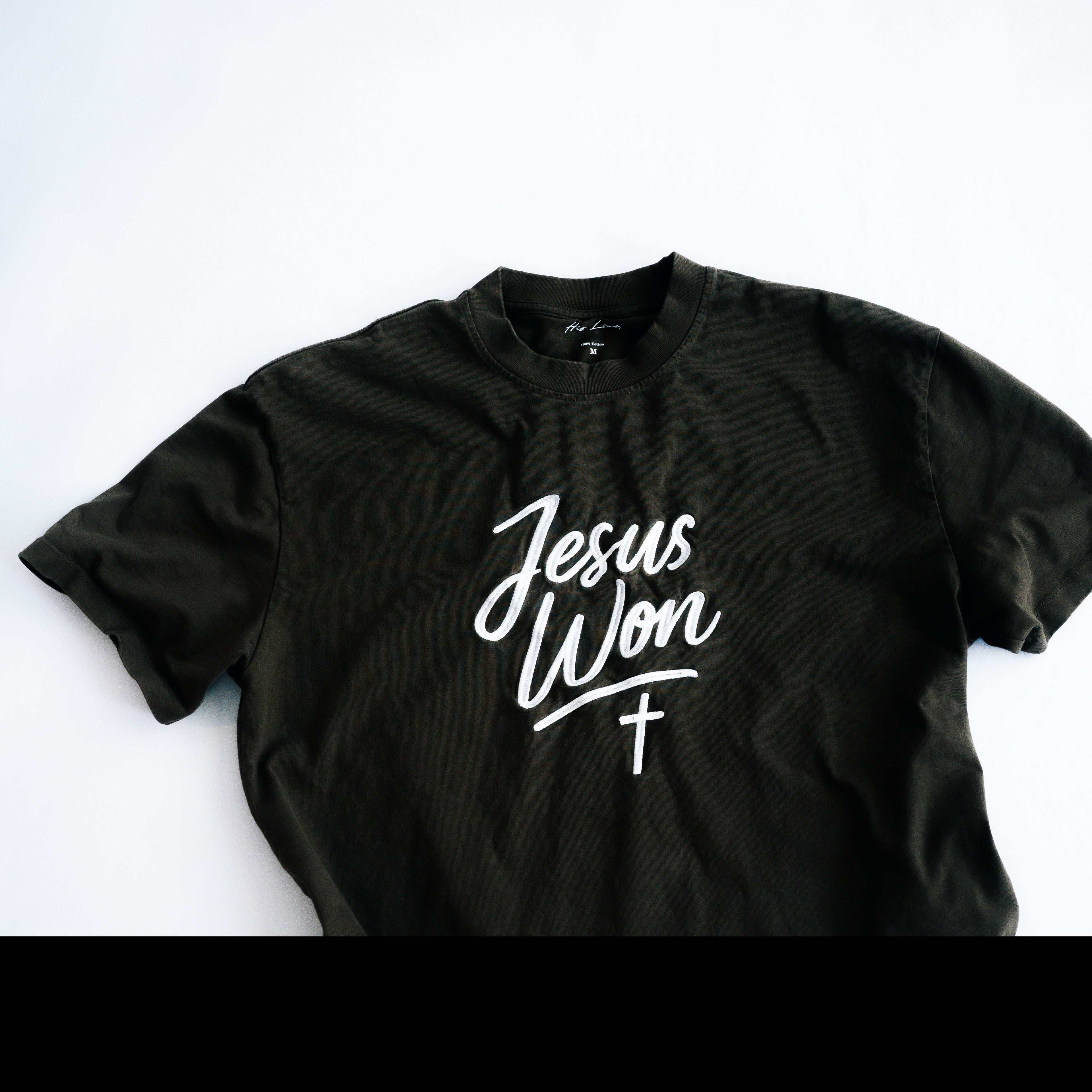 Black & White Jesus Won Heavyweight T-Shirt
